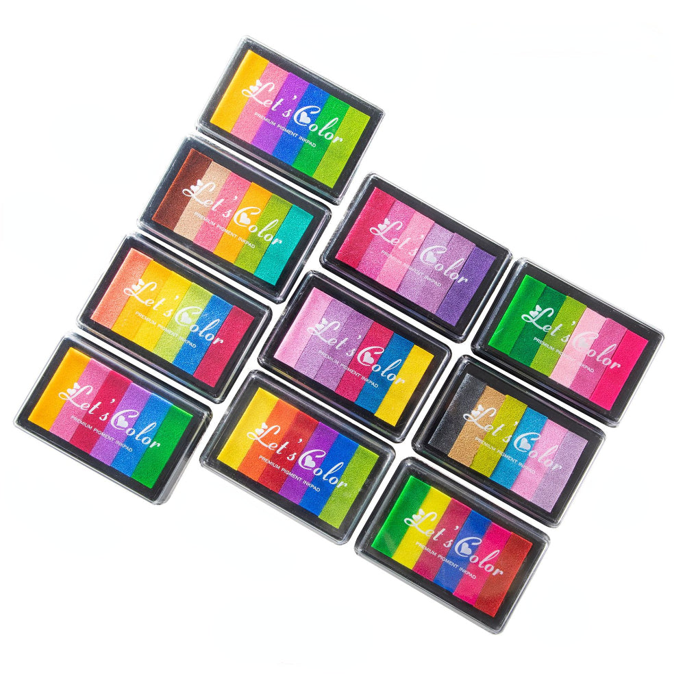 6pcs Colors Ink Pad for Rubber Stamps Paper Wood Fabric