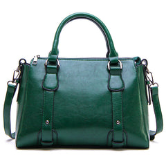 Retro Style Vegan Leather Tote Bag Crossbody Satchel Purse