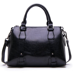 Retro Style Vegan Leather Tote Bag Crossbody Satchel Purse