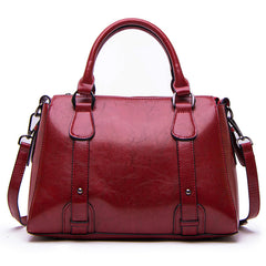 Retro Style Vegan Leather Tote Bag Crossbody Satchel Purse