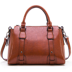 Retro Style Vegan Leather Tote Bag Crossbody Satchel Purse