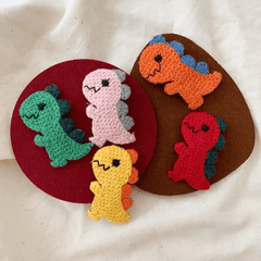 Dinosaur Hair Clip Knitted Hairpin for Girls Women Toddler