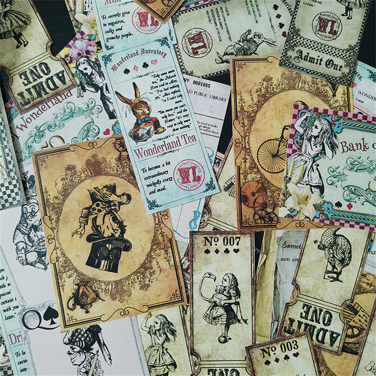 40 Alice Theme Stickers for DIY Crafts Water Bottles Bullet Journals