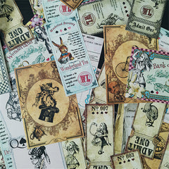 40 Alice Theme Stickers for DIY Crafts Water Bottles Bullet Journals