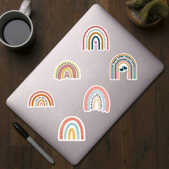 500pcs Bohemian Series Rainbow Stickers 2.54cm Labels Mobile Phone Tape Set