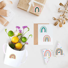 500pcs Bohemian Series Rainbow Stickers 2.54cm Labels Mobile Phone Tape Set