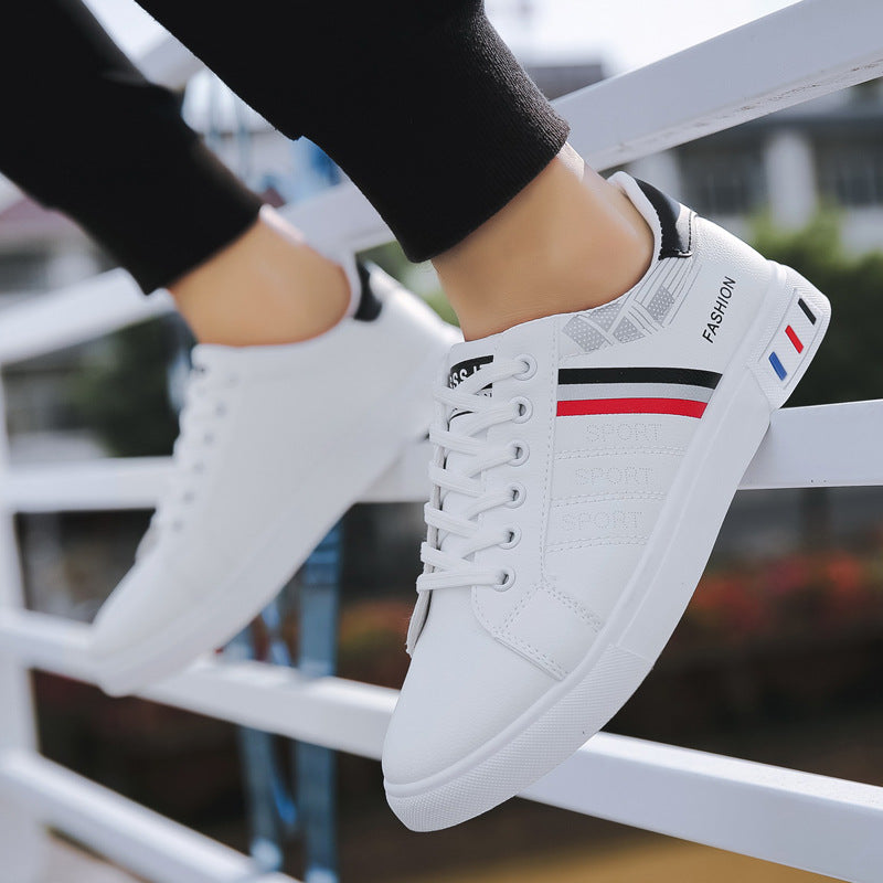 Men's Stripped Lace Up Sneakers Casual Walking Shoes