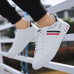 Men's Stripped Lace Up Sneakers Casual Walking Shoes