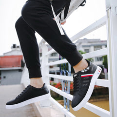 Men's Stripped Lace Up Sneakers Casual Walking Shoes