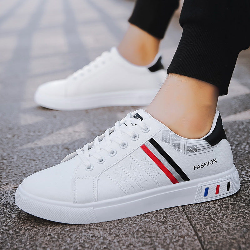 Men's Stripped Lace Up Sneakers Casual Walking Shoes