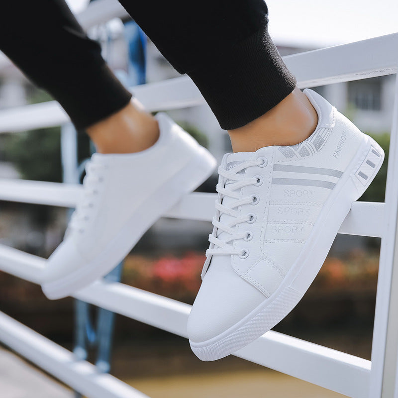 Men's Stripped Lace Up Sneakers Casual Walking Shoes