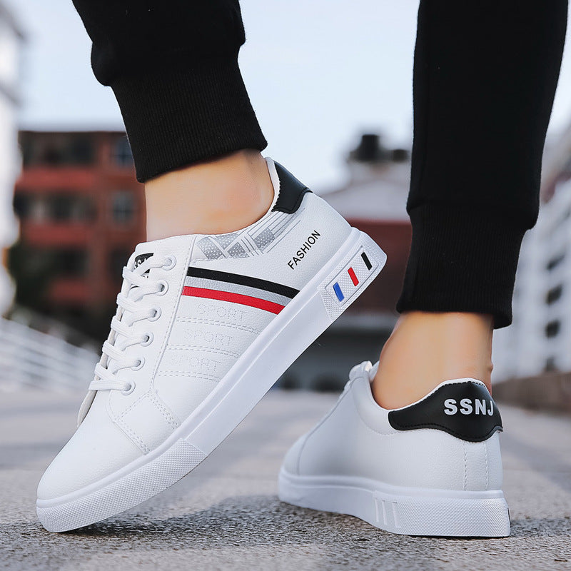 Men's Stripped Lace Up Sneakers Casual Walking Shoes