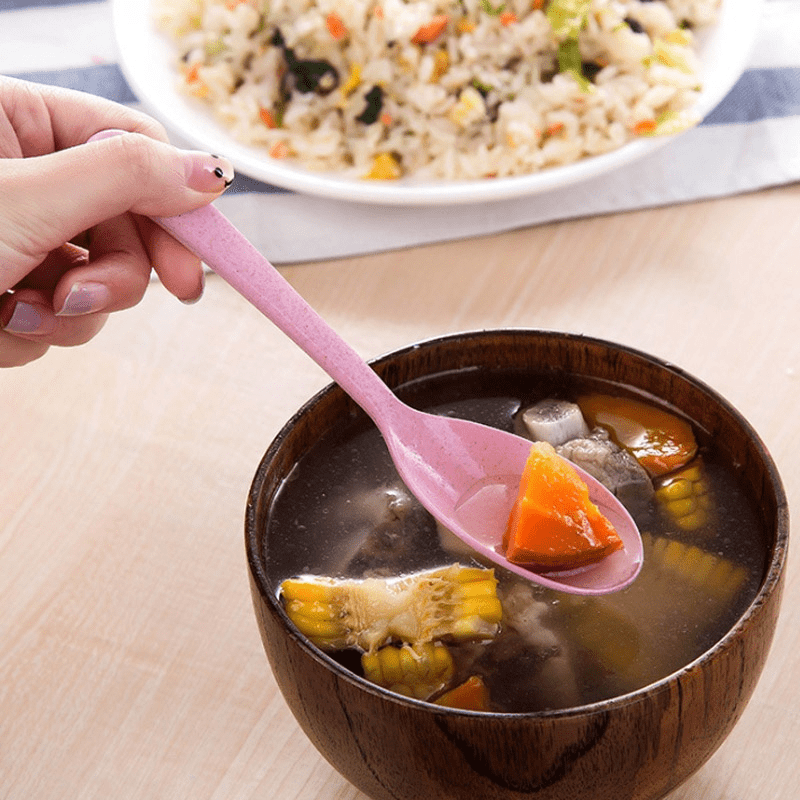 4pcs Long Handled Plastic Soup and Rice Spoon Set