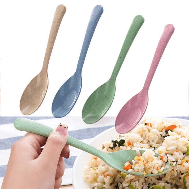 4pcs Long Handled Plastic Soup and Rice Spoon Set