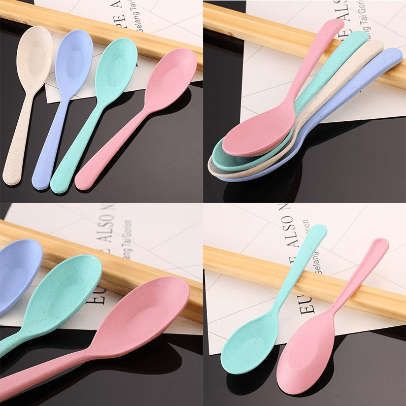 4pcs Long Handled Plastic Soup and Rice Spoon Set