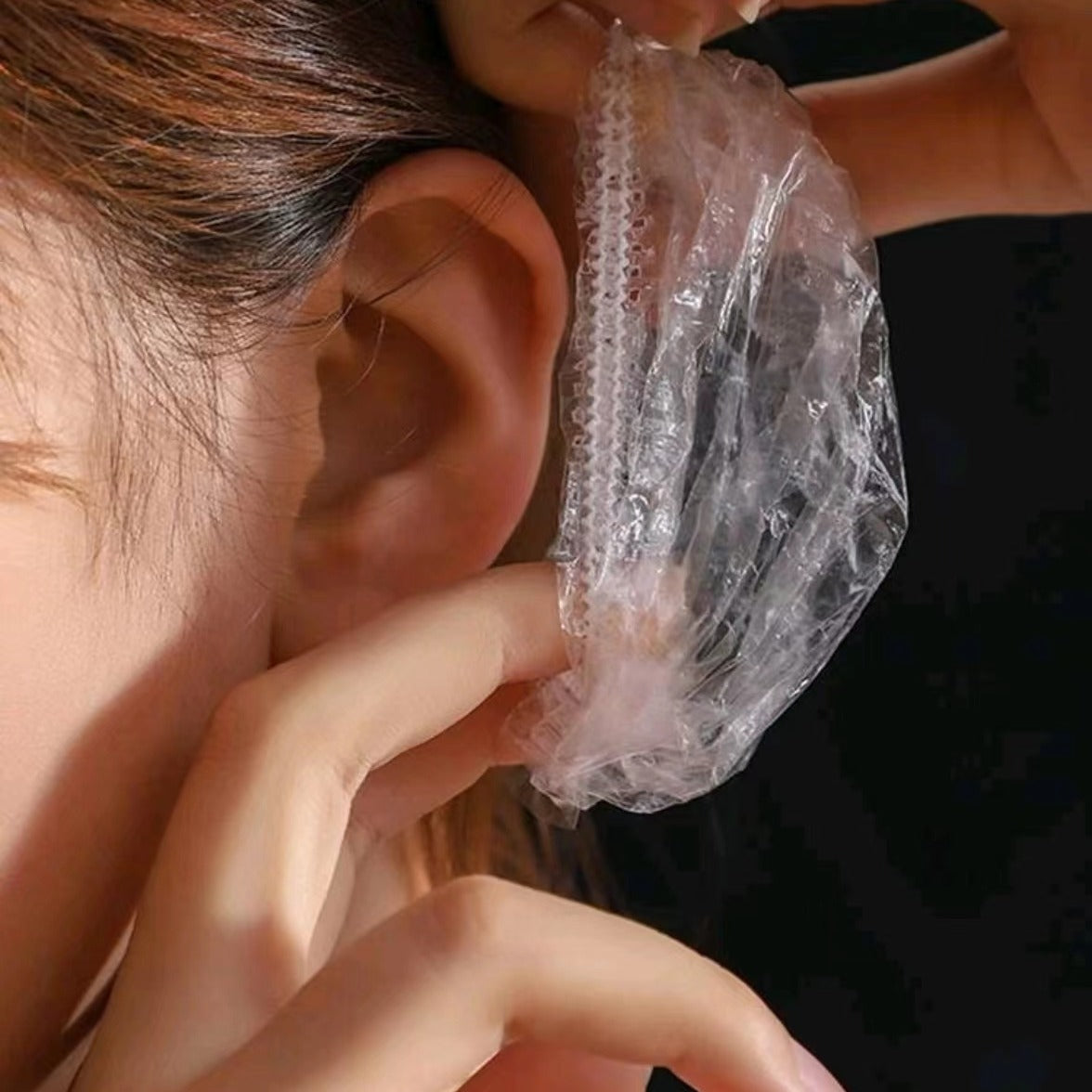 100pcs Waterproof Ear Covers Clear Disposable Ear Protectors