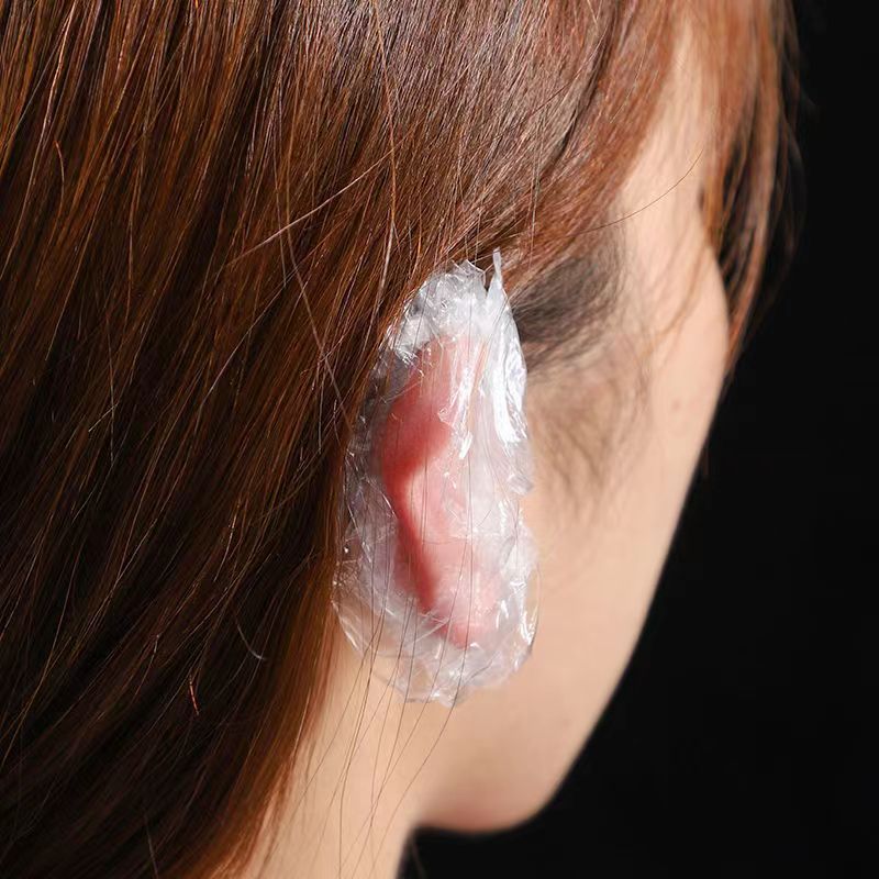 100pcs Waterproof Ear Covers Clear Disposable Ear Protectors