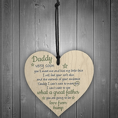 Wooden Heart Father Son Daughter Card Daddy To Be Keepsake