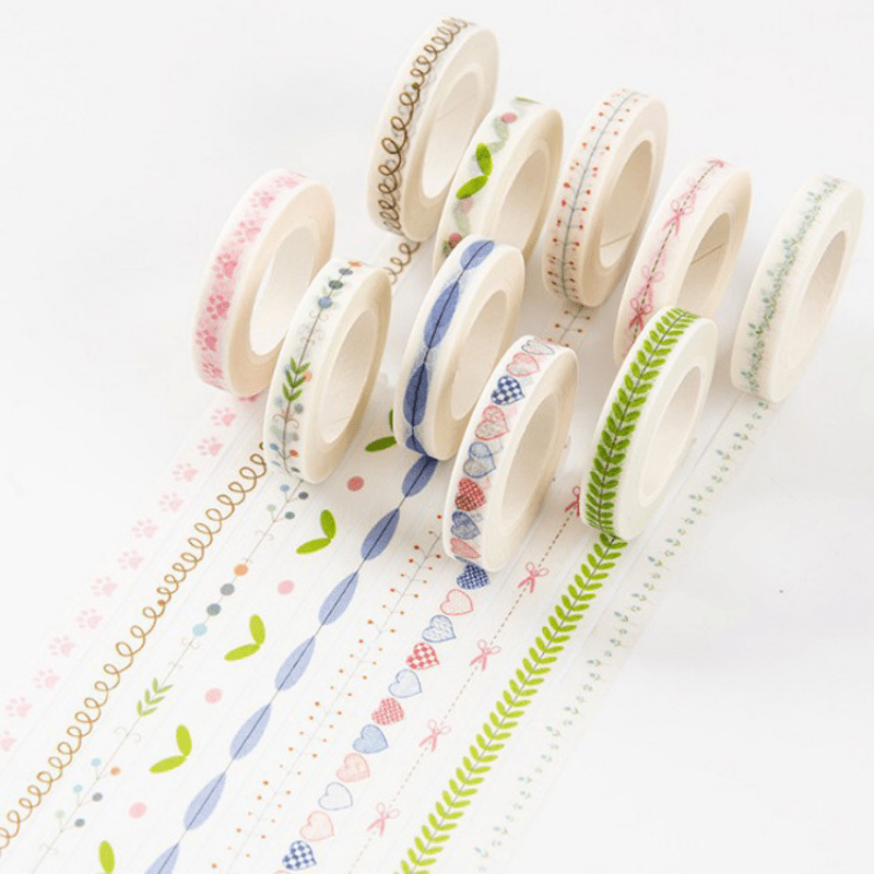 7mm 10m Washi Tape Diary Decoration Narrow Edge Stickers