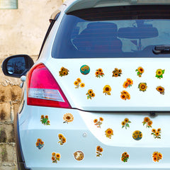 50pcs Sunflower Waterproof Stickers for Car Laptop Phone Luggage Water Bottle