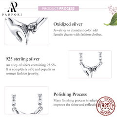 PANPOKI S925 Sterling Silver Family Affection Beads DIY Jewelry Making