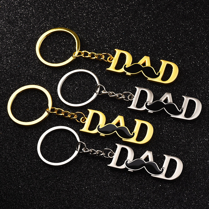 Father's Keychain With Dad Letter Father's Gift For Dad Papa