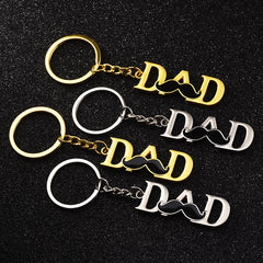 Father's Keychain With Dad Letter Father's Gift For Dad Papa