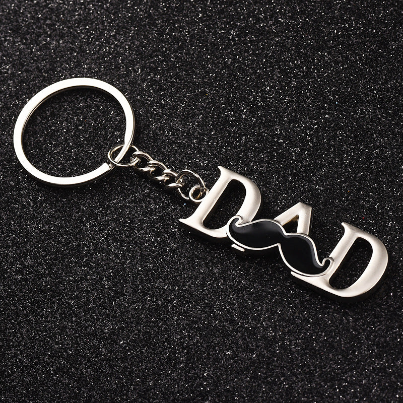 Father's Keychain With Dad Letter Father's Gift For Dad Papa