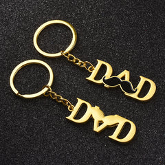 Father's Keychain With Dad Letter Father's Gift For Dad Papa