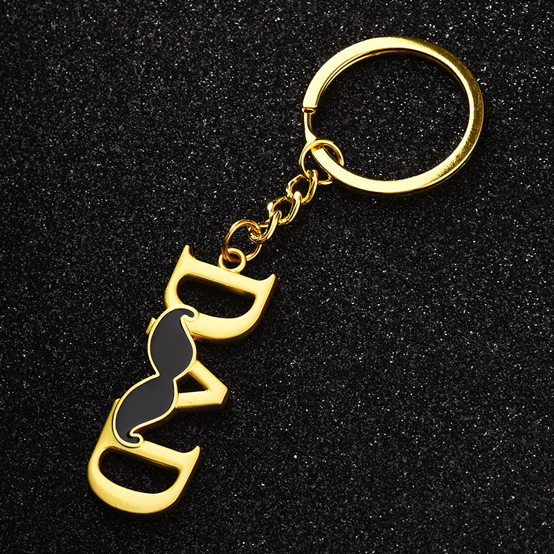 Father's Keychain With Dad Letter Father's Gift For Dad Papa