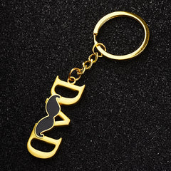 Father's Keychain With Dad Letter Father's Gift For Dad Papa