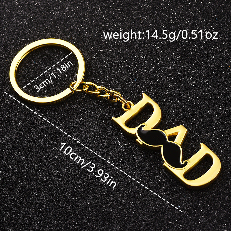 Father's Keychain With Dad Letter Father's Gift For Dad Papa