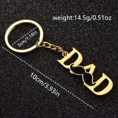 Father's Keychain With Dad Letter Father's Gift For Dad Papa