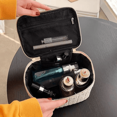 Stylish Fancy Tweed Cosmetic Bag Lightweight Travel Toiletry Bag