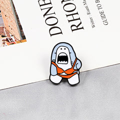 Funny Bikini Shark Brooch Lapel Pin Backpack Hat Pin