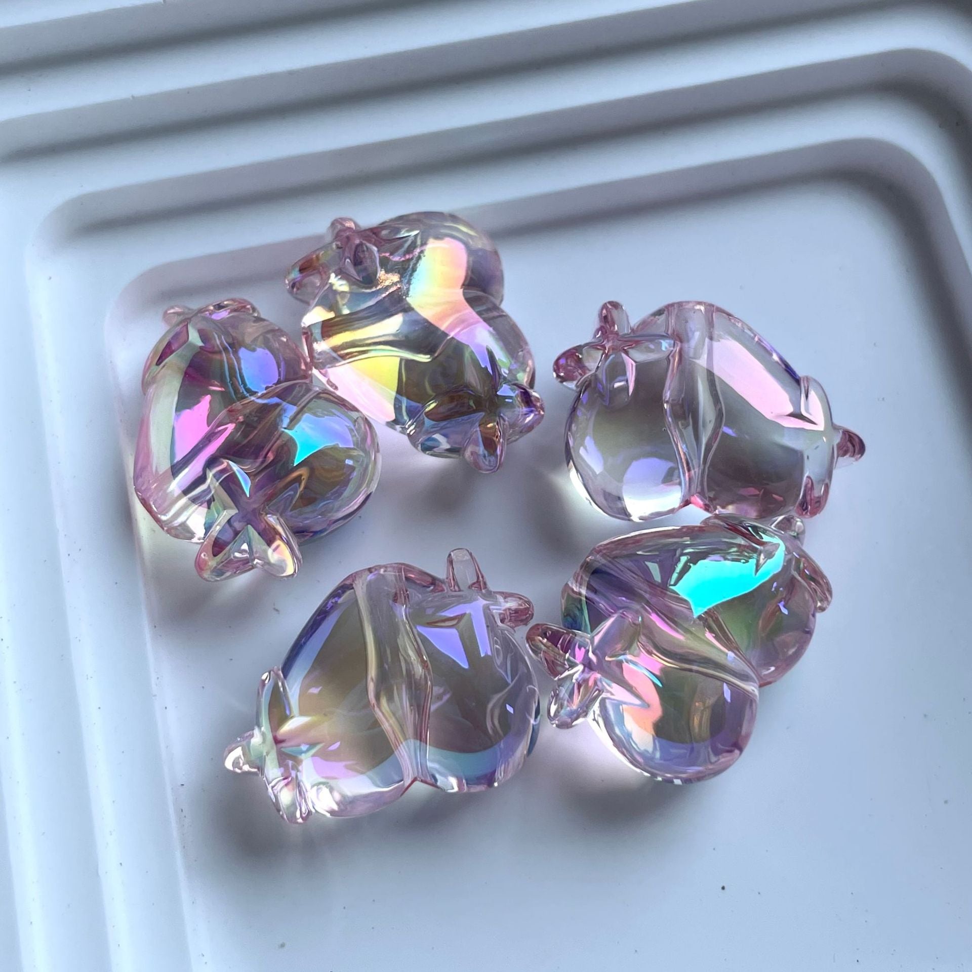 5pcs Acrylic Heart Star Beads for DIY Earrings Bracelet Necklace