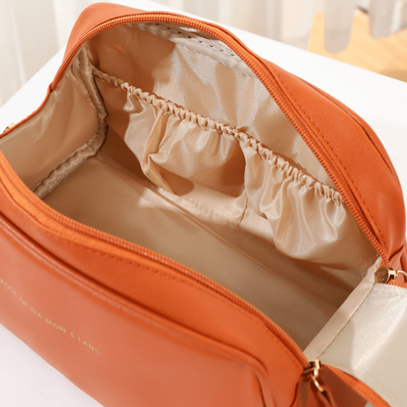 Waterproof Pocket Cosmetic Bag Double Zipper Makeup Bag