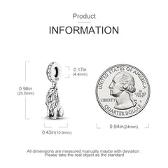 MISEFF Lion Pendant Bullfight Beads Dinosaur Charm Bracelet DIY Jewelry Gift