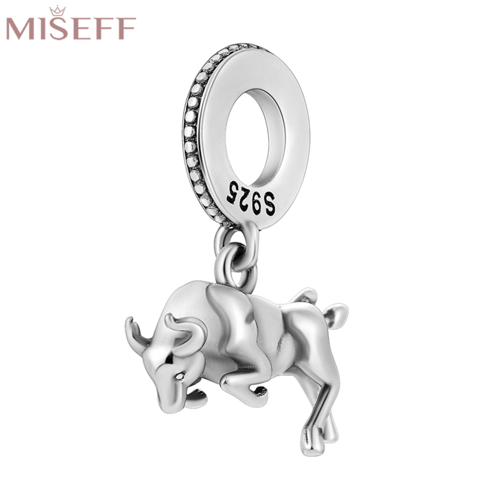MISEFF Lion Pendant Bullfight Beads Dinosaur Charm Bracelet DIY Jewelry Gift