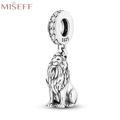 MISEFF Lion Pendant Bullfight Beads Dinosaur Charm Bracelet DIY Jewelry Gift