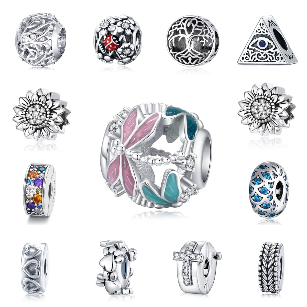 PANPOKI 925 Sterling Silver Charms for Bracelets Necklace DIY Jewelry