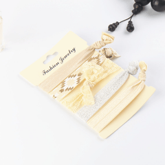 5pcs Wide Knotted Hair Tie Bracelet Style Hair Rope Lace Hair Ring