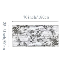 Vintage Lotus Print Silk Scarf Satin Head Wrap Beach Towel for Women