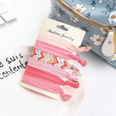 6pcs Boho Hair Tie Wide Hair Rope Knotted Ribbon Ponytail Holder