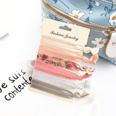 6pcs Boho Hair Tie Wide Hair Rope Knotted Ribbon Ponytail Holder