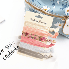 6pcs Boho Hair Tie Wide Hair Rope Knotted Ribbon Ponytail Holder
