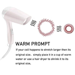 17pcs Spiral Hair Tie Waterproof Coil Hair Elastic Ponytail Holder Hair Accessor