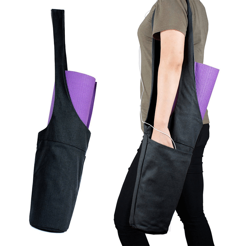Canvas Yoga Mat Bag Single Shoulder Crossbody