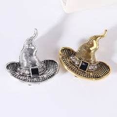 Cartoon Metal Witch Ghost Hat Pins Brooch Funny Party Jewelry Gift