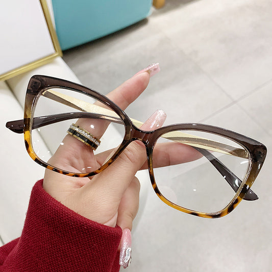 Light Blocking Glasses Cat Eye Clear Lens Anti Eyestrain Computer Glasses
